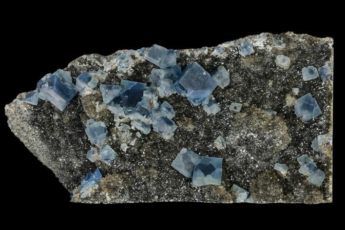 Blue Cubic Fluorite on Quartz - China #114027